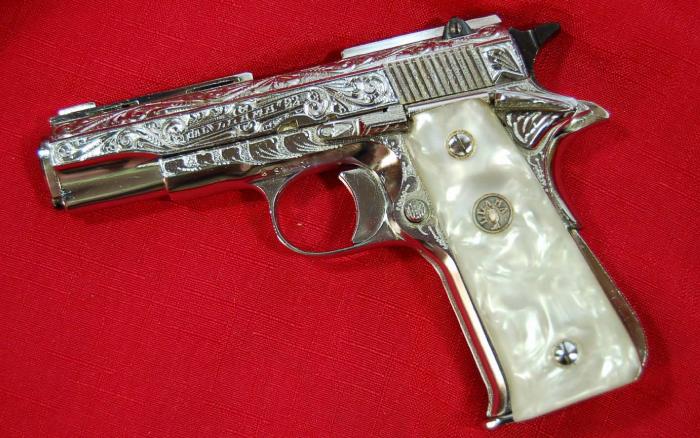 Llama .22lr Model Xv Mini 1911 Engraved Chromed For Sale at GunAuction ...