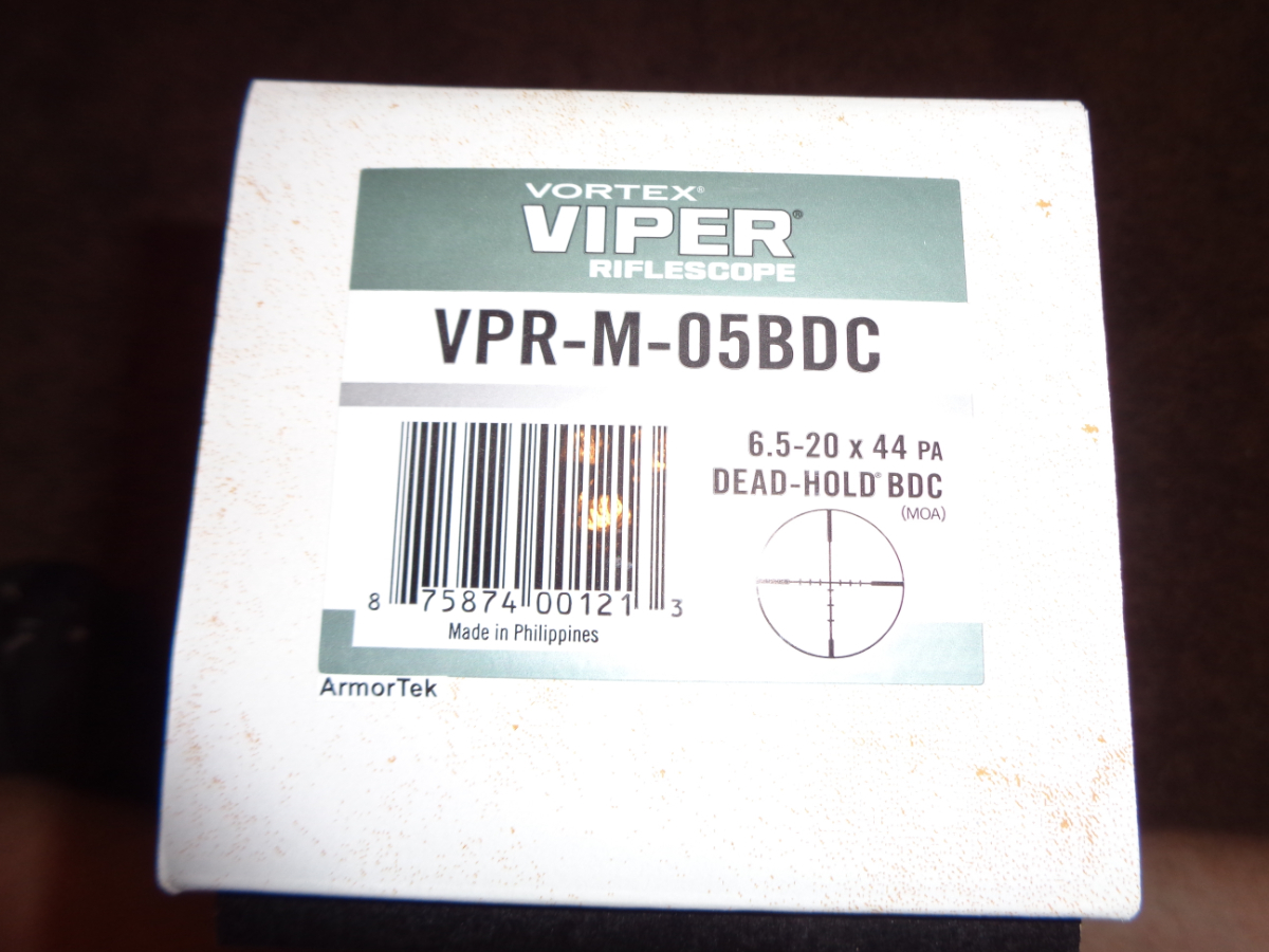 Vortex viper 6 5 20x44 rifle scope 30mm tube dead hold bdc for sale