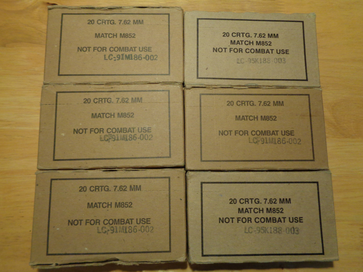 20 round boxes of usgi lake city m852 7 62x51 nato match ammo 7 62 nato
