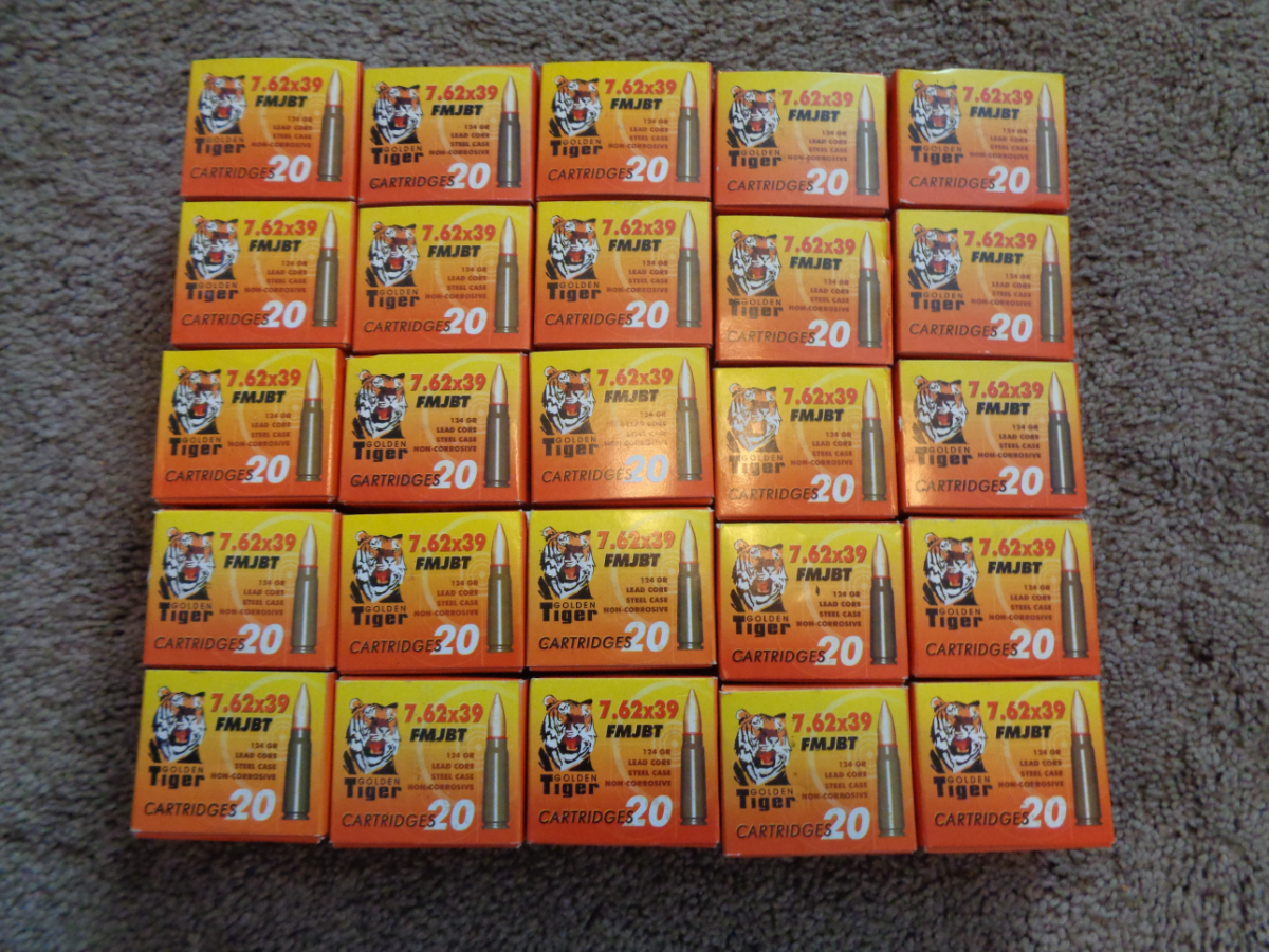 20 round boxes of 7 62x39 124 gr fmj bt golden tiger ammo 17240553