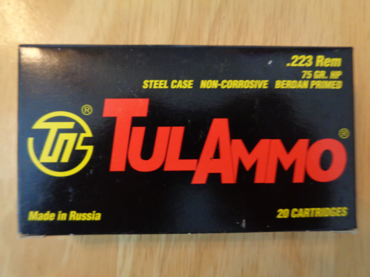 20 round boxes tulammo 223 remington ammo 75 grain bi metal hollow