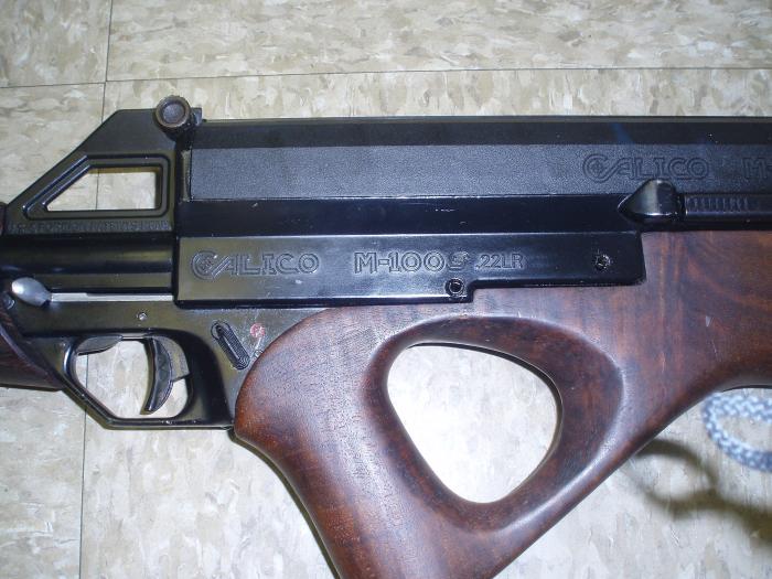 Calico M100 M100s 22 Walnut Stock W 100rd Mag For Sale At Gunauction Com