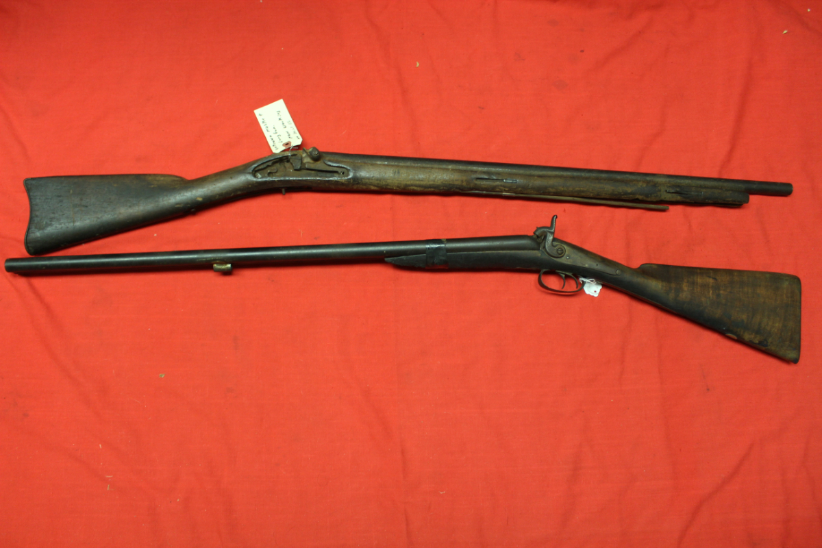 Unknown Black Powder Double Barrel & Musket For Parts Or Repair 12 For ...