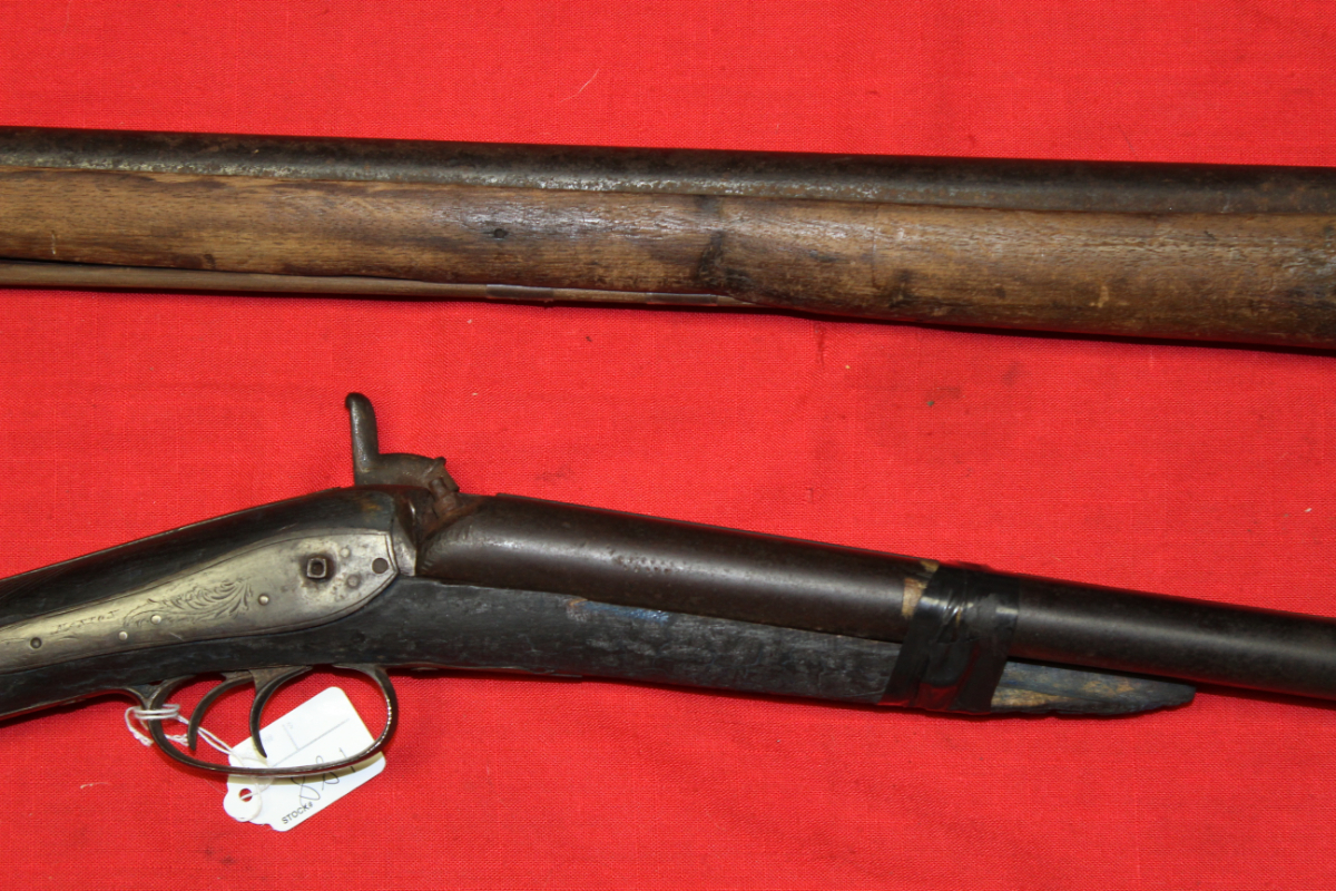 Unknown Black Powder Double Barrel & Musket For Parts Or Repair 12 For ...