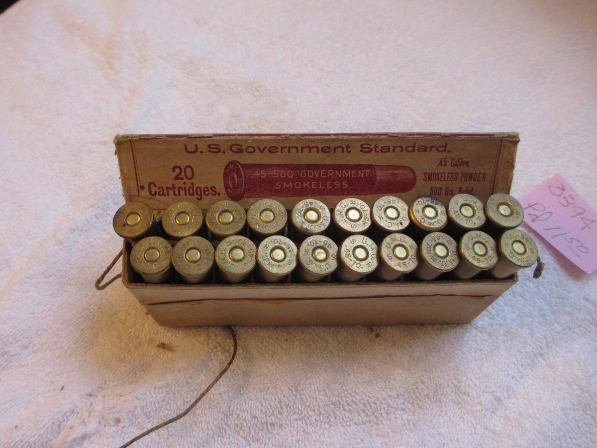 Union Metallic Cartridge Company Full Vintage Box Of 20 .4570 Govt