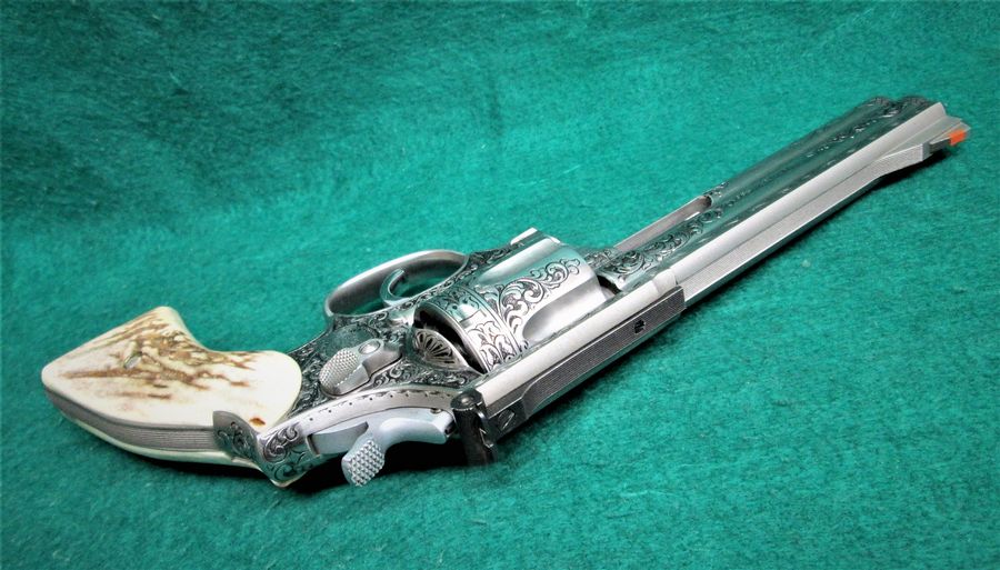 SMITH & WESSON - ENGRAVED BY CLINT FINLEY - MODEL 686 BEAUTIFULLY ENGRAVED & W/STAG GRIPS. - Picture 7