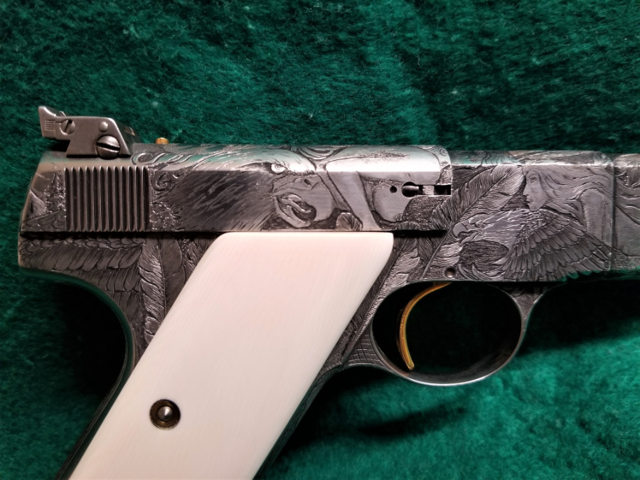 Colts Patents Arms Manufacturing Company - THE WOODSMAN MATCH TARGET FANTASY ENGRAVED BY MASTER ENGRAVER-JIM SORNBERGER W-IVORY MFG. IN 1940 BEAUTIFUL WORK OF ART! - Picture 3