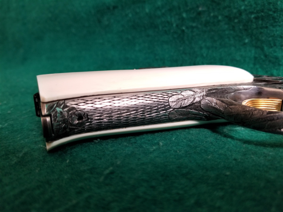 Colts Patents Arms Manufacturing Company - THE WOODSMAN MATCH TARGET FANTASY ENGRAVED BY MASTER ENGRAVER-JIM SORNBERGER W-IVORY MFG. IN 1940 BEAUTIFUL WORK OF ART! - Picture 5