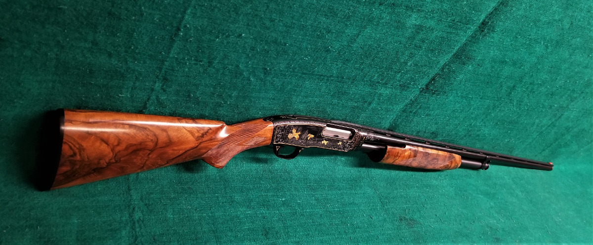 Winchester Repeating Arms Company - MOD. 42 PUMP 28 INCH BARREL ENGRAVED BY MASTER ENGRAVER CLINT FINLEY W-BEAUTIFUL ENGLISH WALNUT MFG. IN 1950 SHINY BORE! - Picture 2