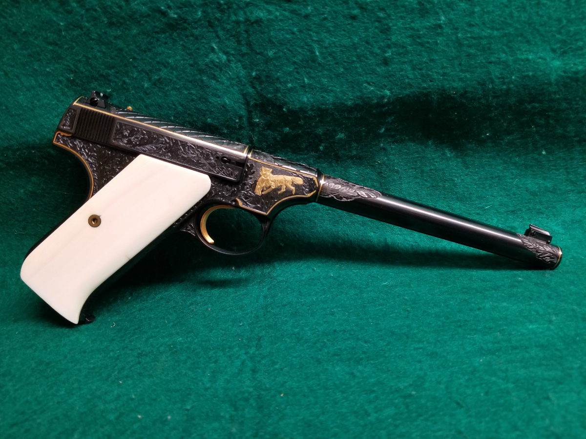 Colts Patents Arms Manufacturing Company - WOODSMAN 1ST SERIES 6.5 INCH BARREL MFG. IN 1936 MASTER ENGRAVED BY J. SORNBERGER W-GOLD INLAYS IVORY GRIPS MINTY BORE! - Picture 1