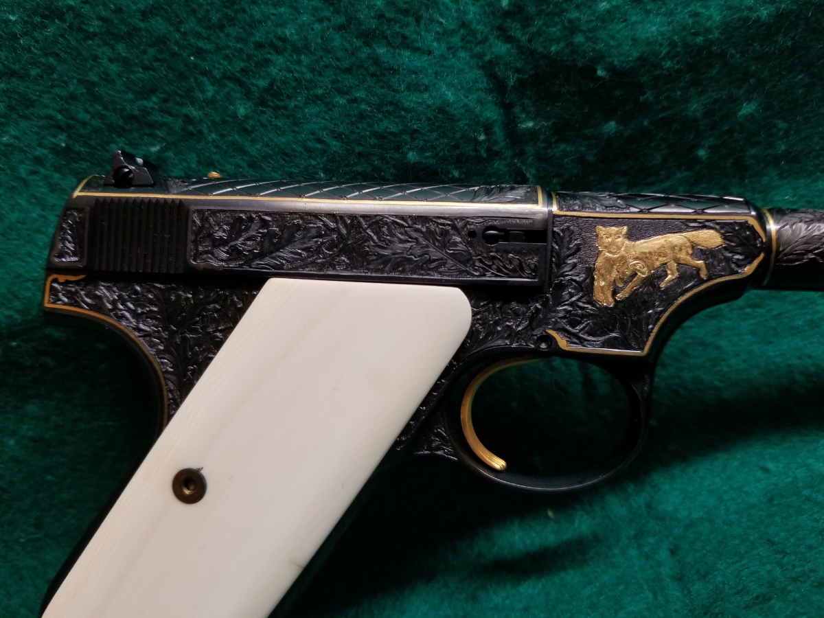 Colts Patents Arms Manufacturing Company - WOODSMAN 1ST SERIES 6.5 INCH BARREL MFG. IN 1936 MASTER ENGRAVED BY J. SORNBERGER W-GOLD INLAYS IVORY GRIPS MINTY BORE! - Picture 5