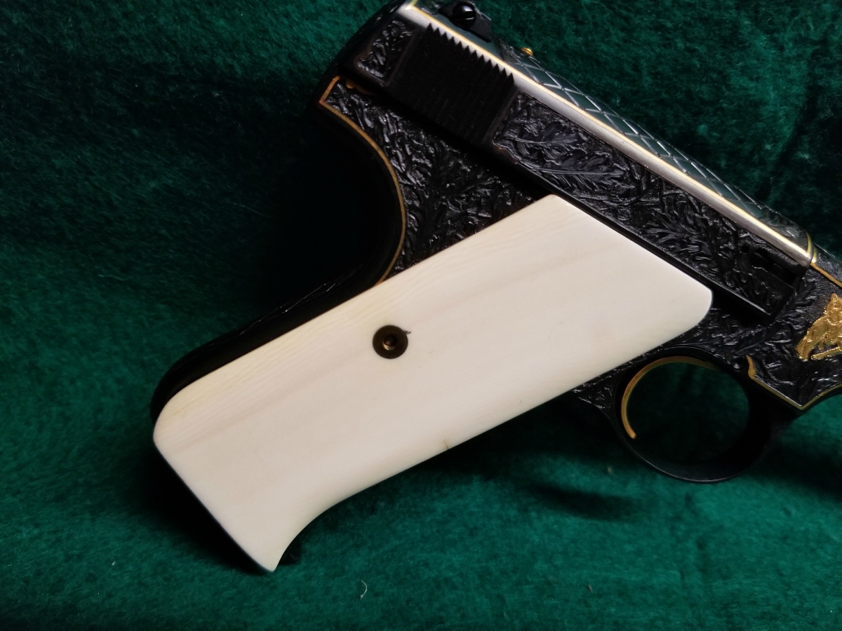 Colts Patents Arms Manufacturing Company - WOODSMAN 1ST SERIES 6.5 INCH BARREL MFG. IN 1936 MASTER ENGRAVED BY J. SORNBERGER W-GOLD INLAYS IVORY GRIPS MINTY BORE! - Picture 8