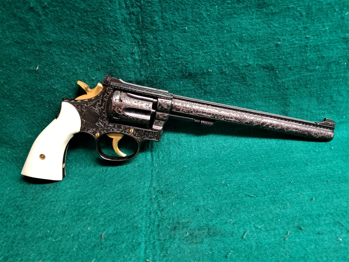 Smith & Wesson - MODEL 17-4 PINNED AND RECESSED 8.38 IN. BARREL W-REAL IVORY GRIPS EUROPEAN STYLE ENGRAVING BY REVERA V. GORGEOUS PISTOL! - Picture 1
