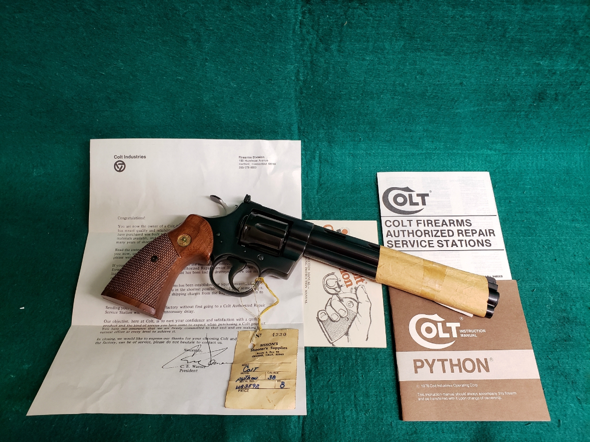 Colt Python - Blued. 8 Inch Target Model. Unfired In Original Box. Mfg ...