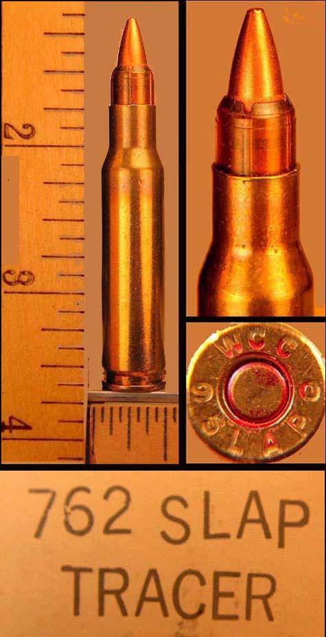 One Cartridge, 7.62 NATO SLAP TRACER (S-515)