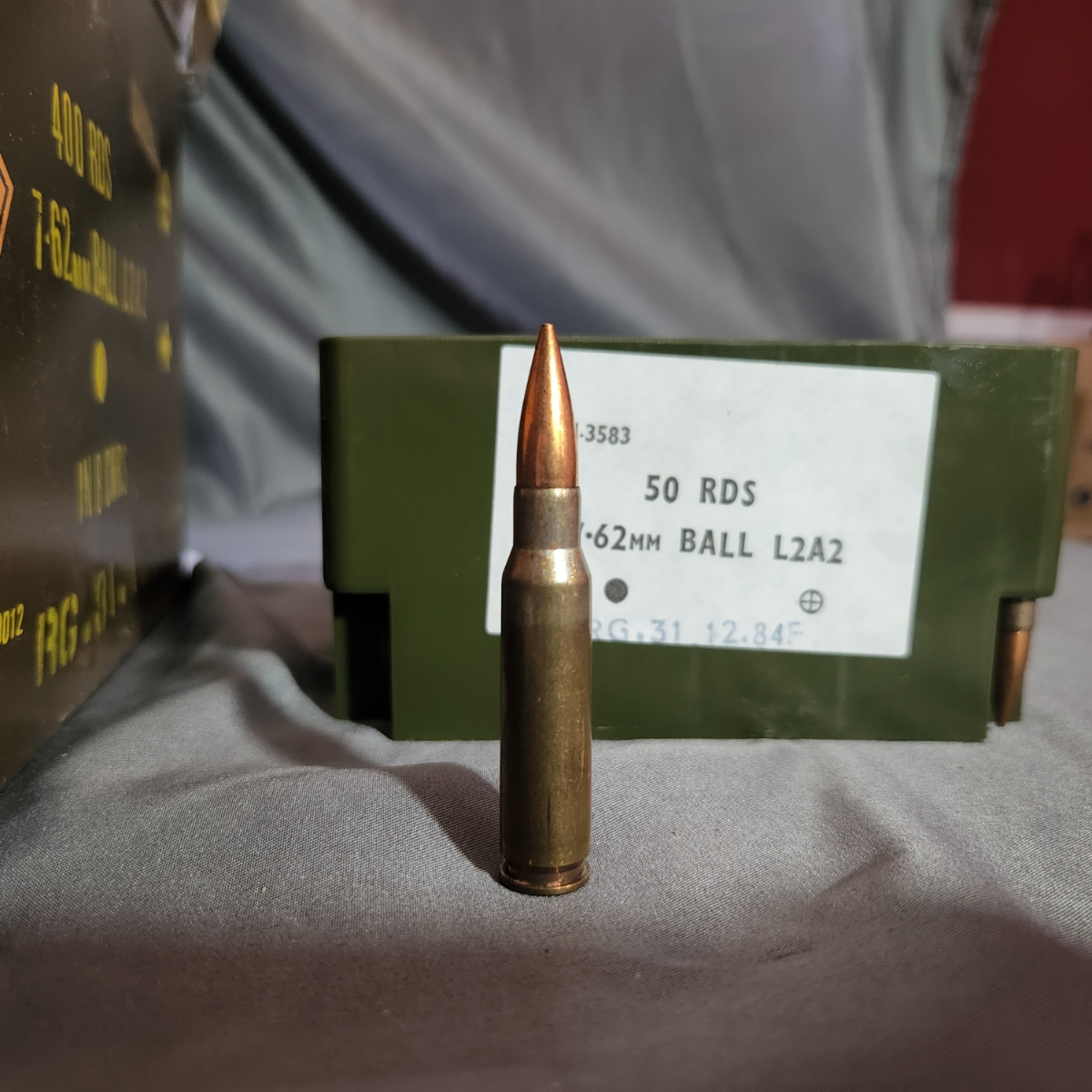 Unknown 400rds 7.62 L2A2 Ball UK Military Surplus in Ammo Can 7.62 NATO ...