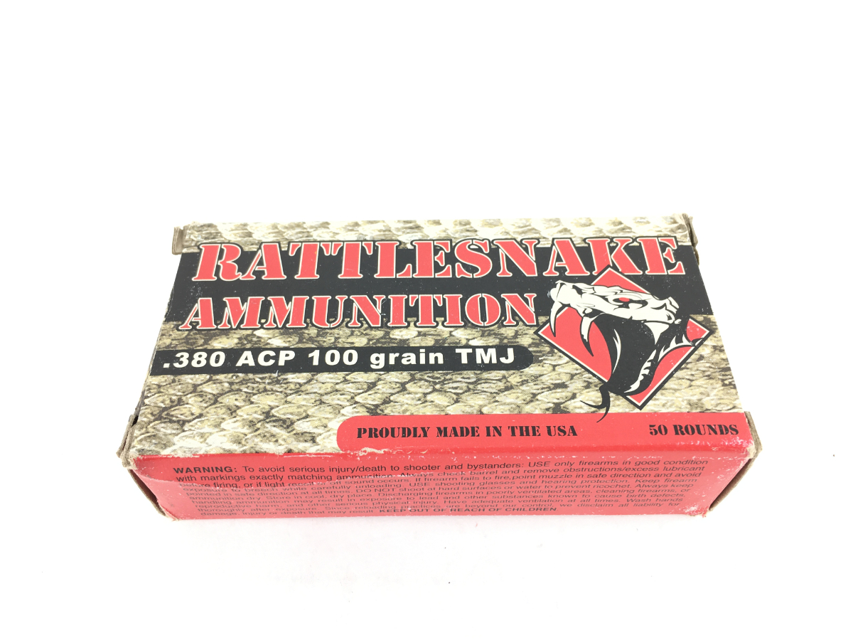 Rattlesnake Ammunition 100 Grain Tmj .380 Acp For Sale at 17220971