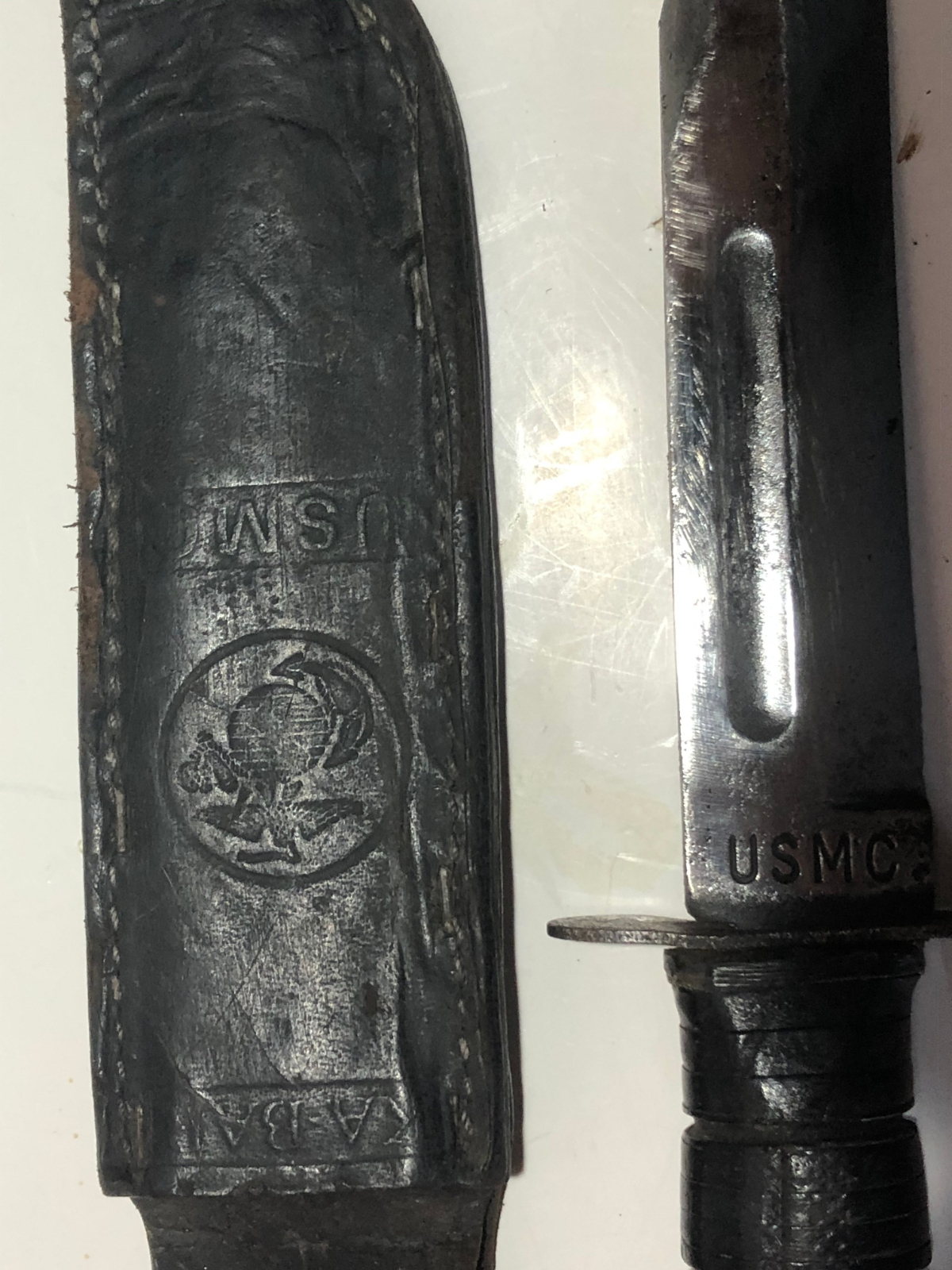 KaBar Usmc Fighting Knife Ww2 7 Inch Blade For Sale at GunAuction