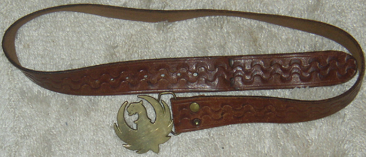 Ruger belt buckle and leather belt