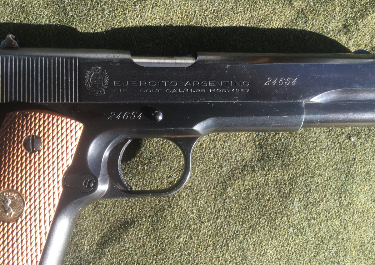 Colt ARGENTINE MODEL 1927 1911A1 PISTOL C&R /NO CALIFORNIA ALL MATCHED 1945 MANUFACTURED Excellent .45 ACP - Picture 4