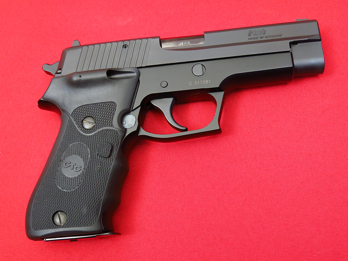 SIG SAUER - ~ P220 .45 AUTO...VERY NICE SHAPE IN BOX W/ CRIMSON TRACE ...