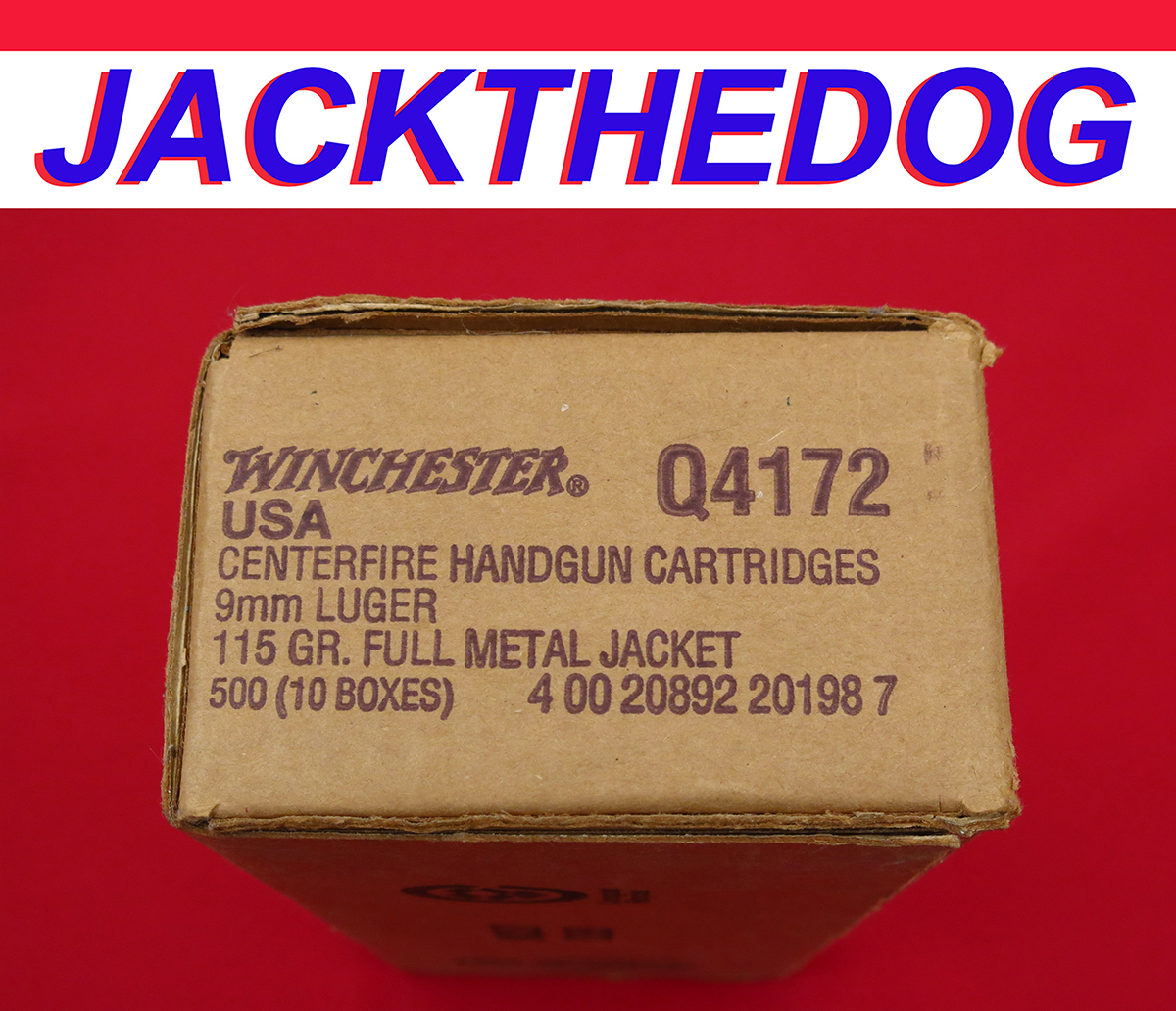 Winchester 9mm Ammo...Full 500 Round Case/10 Boxes 115gr Fmj, Brass
