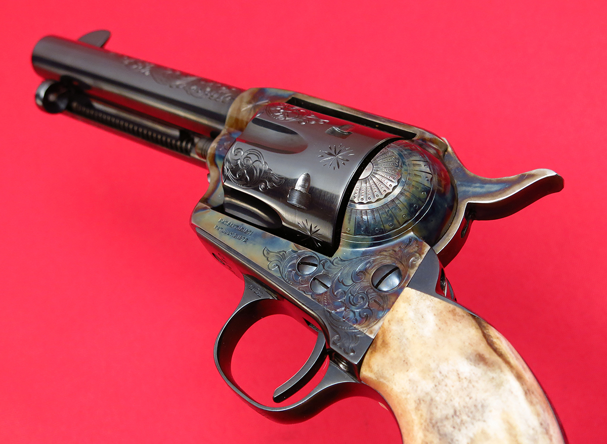 USFA SAA SINGLE ACTION ARMY .45... BIRDSHEAD STAG GRIPS, FACTORY ENGRAVED... GORGEOUS SHAPE... NO RESERVE .45 Long Colt - Picture 4