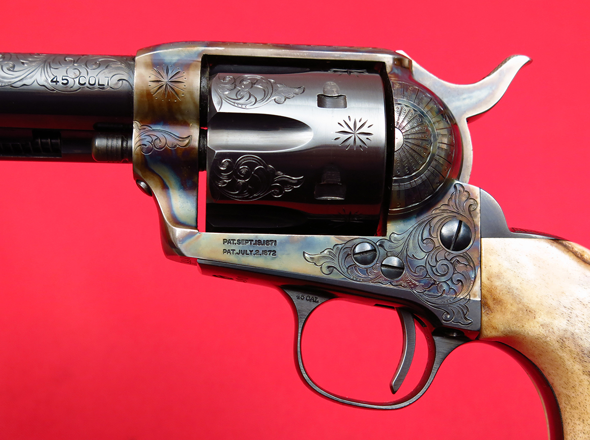 USFA SAA SINGLE ACTION ARMY .45... BIRDSHEAD STAG GRIPS, FACTORY ENGRAVED... GORGEOUS SHAPE... NO RESERVE .45 Long Colt - Picture 5