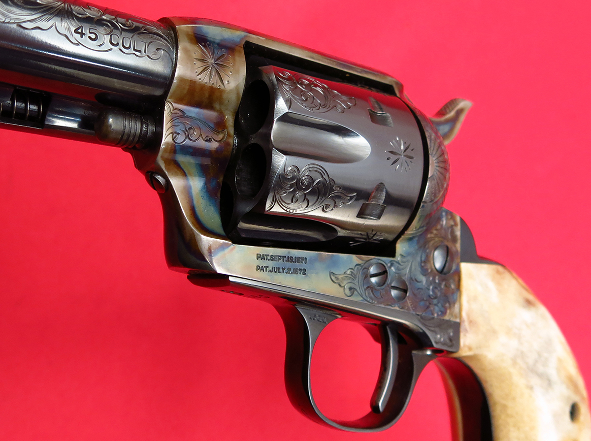 USFA SAA SINGLE ACTION ARMY .45... BIRDSHEAD STAG GRIPS, FACTORY ENGRAVED... GORGEOUS SHAPE... NO RESERVE .45 Long Colt - Picture 8