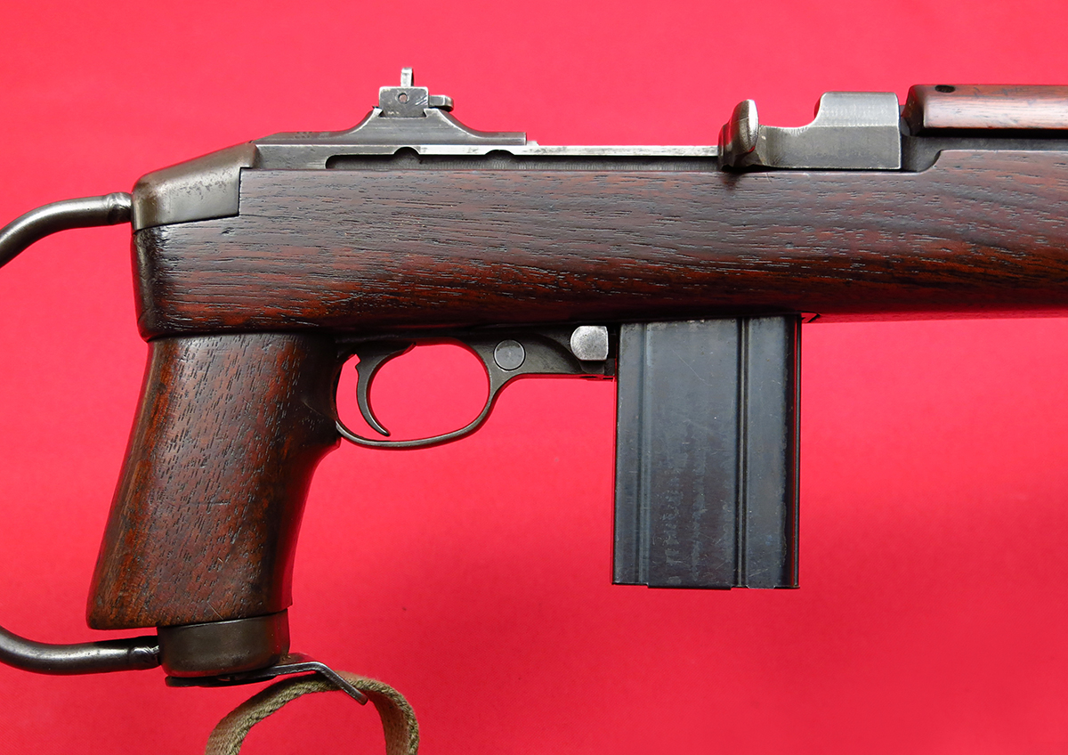 Inland M1A1 PARATROOPER CARBINE... HIGH WOOD STOCK, FLIP SIGHT... ORIGINAL FINISH, NON-IMPORT... MFD 1943, C&R OK .30 Carbine - Picture 6