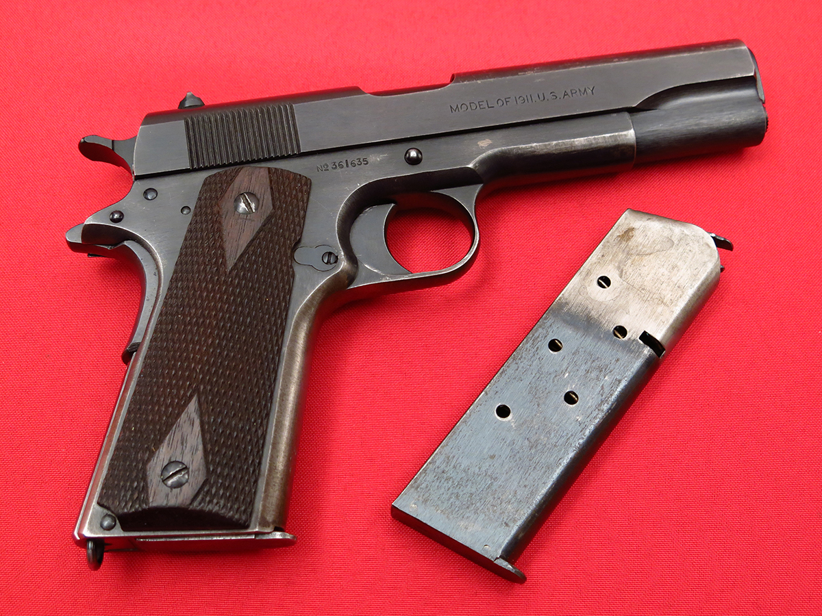 Colt 1911 U. S. ARMY .45 AUTO... BLACK ARMY FINISH, COMPLETELY ORIGINAL, GOOD BORE... NICE SHAPE, SHIPPED JULY, 1918... C&R OK .45 ACP - Picture 2