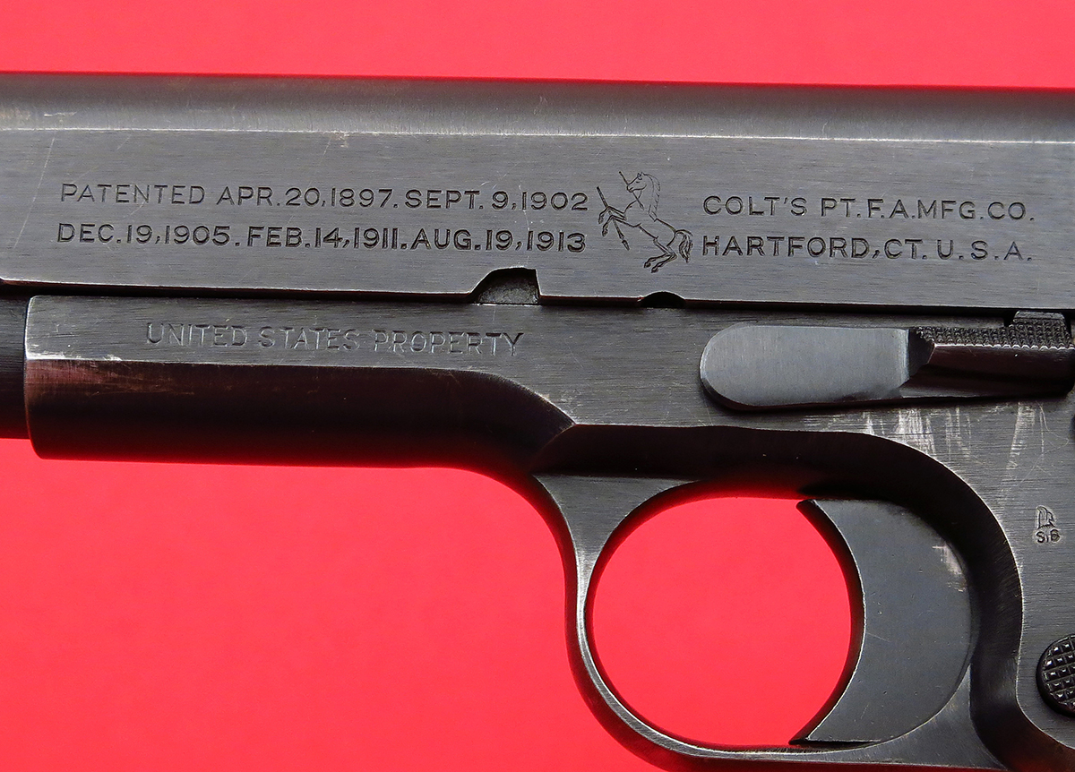 Colt 1911 U. S. ARMY .45 AUTO... BLACK ARMY FINISH, COMPLETELY ORIGINAL, GOOD BORE... NICE SHAPE, SHIPPED JULY, 1918... C&R OK .45 ACP - Picture 4