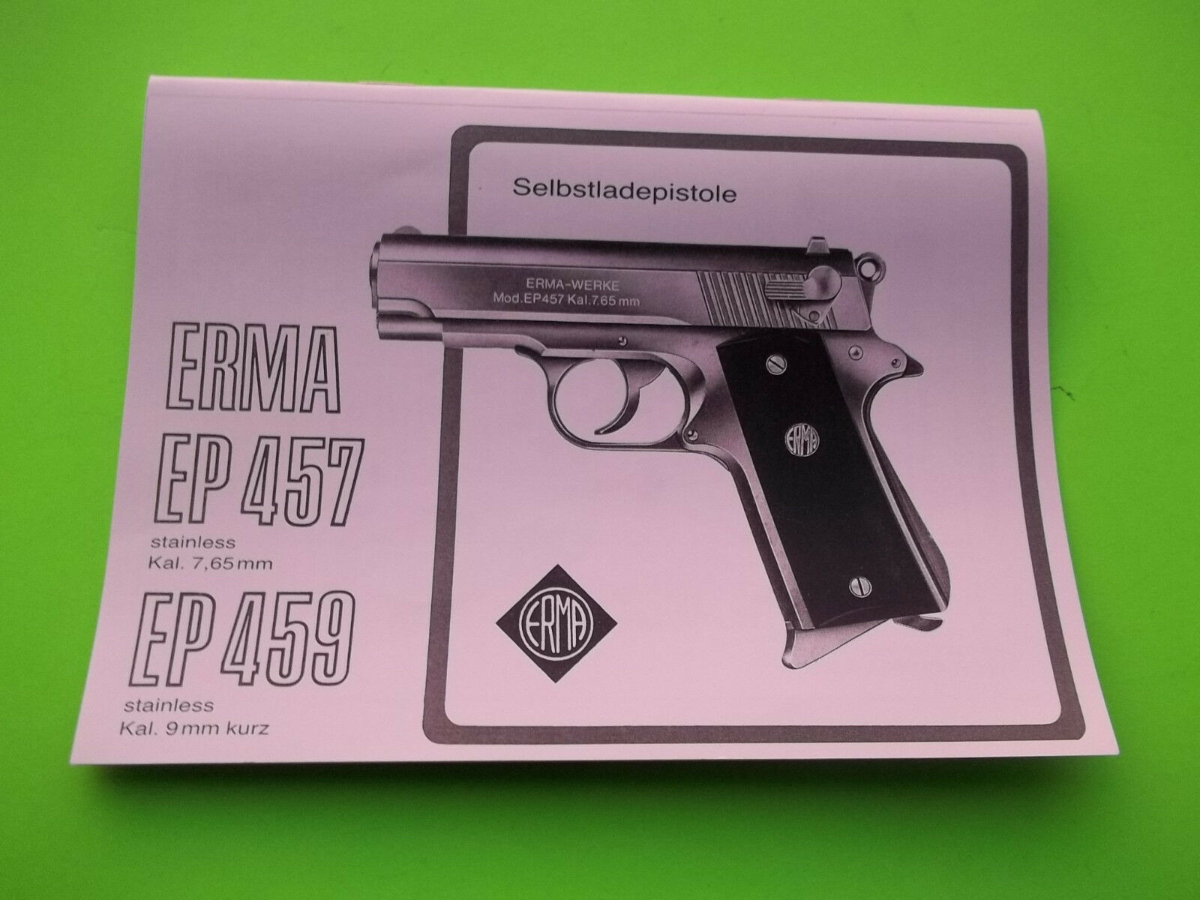 Erma-Werke manual de instrucciones Erma egp 790 Kal 9mm P.A Big Bang pistola manual 