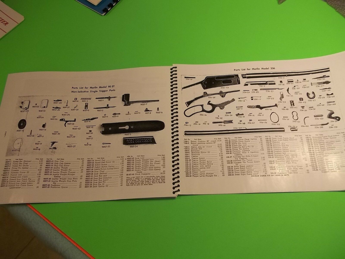 Marlin February 1959 Guns Component Parts List (283) 17204488 ...