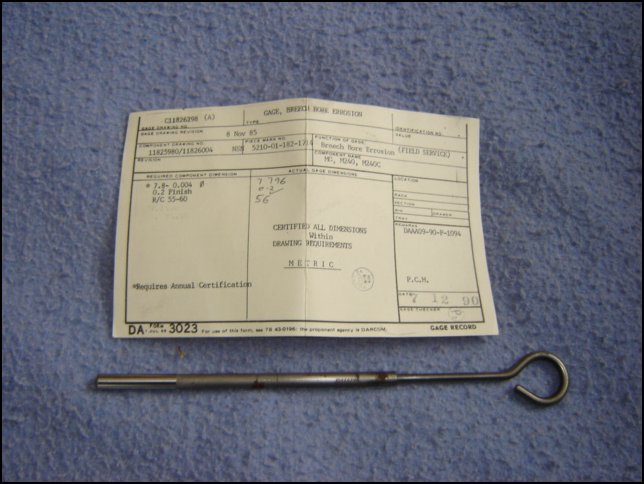 Ordnance Gage M240 Mg Breech Bore Errosion W/Card For Sale at ...