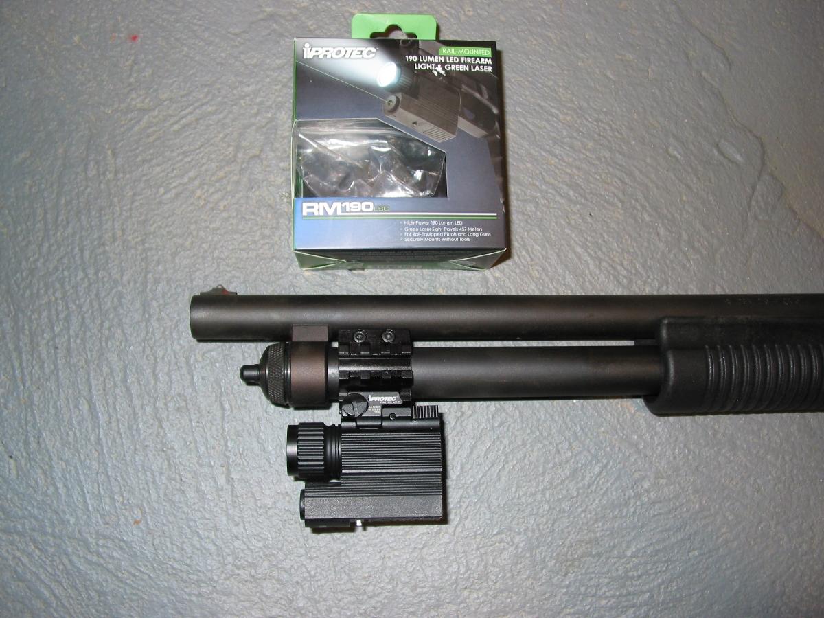 PROTEC RM190LSG White flashlight & Green Lazer Light for Pistols & Guns New 