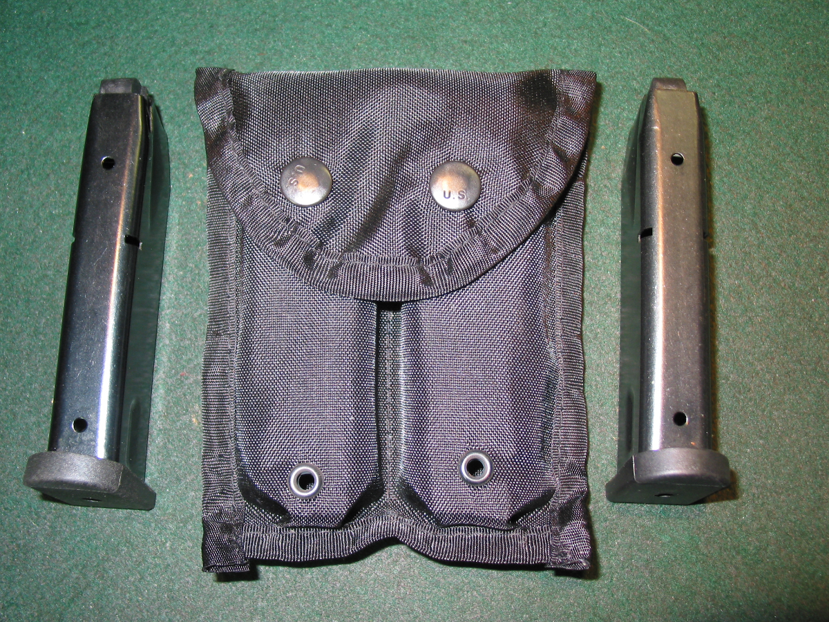 Beretta 92fs/M9 9mm 15rd Magazines With Nylon Pouch-New 9mm Luger For ...