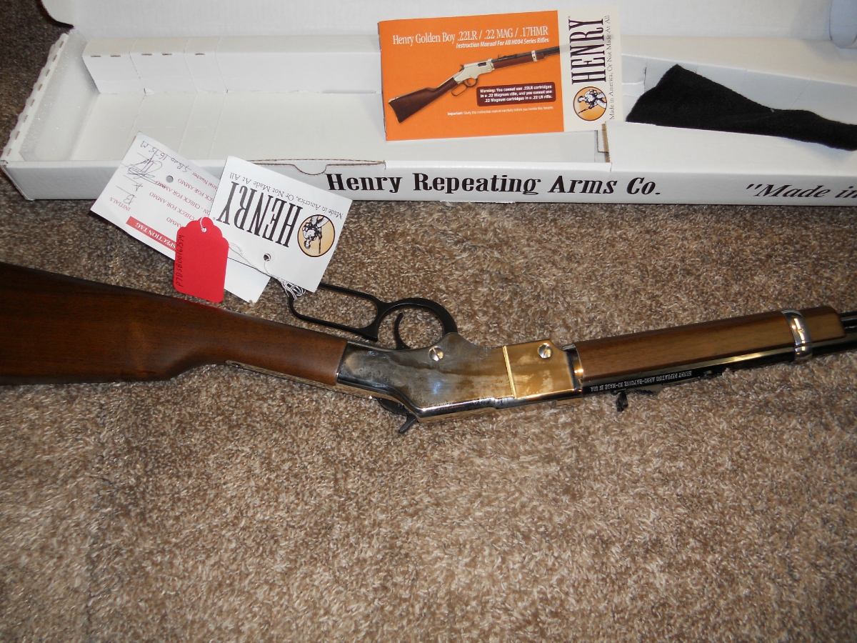 Henry Repeating Arms Co Lever Action Golden Boy Silver 22 Magnum New In Box 22 Magnum For Sale At Gunauction Com