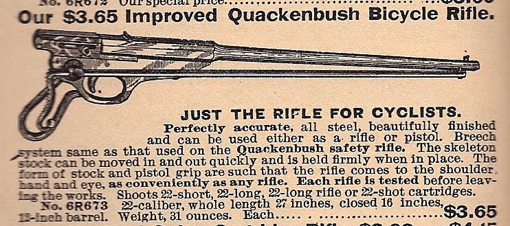 Quackenbush Bicycle Rifle .22 Rimfire Super Single Shot Pistol $Low-Rsv ...