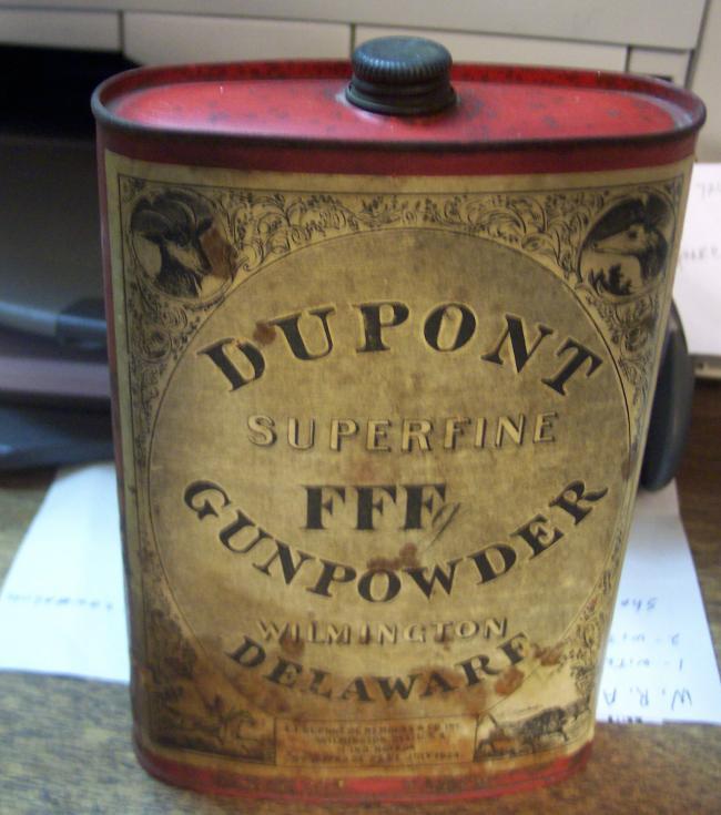 ** Two Antique Dupont Black Powder Cans**