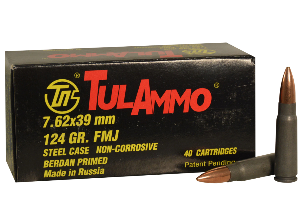 Tulammo 7 62x39 steel case 40 round box non corrosive 7 62x39 for sale