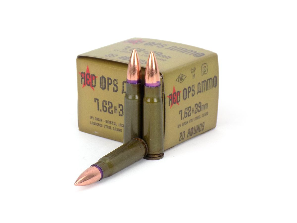 Red ops ammunition red ops 7 62x39 124 grain fmj non corrosive 100