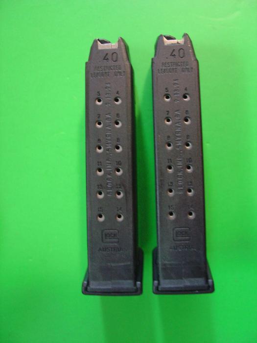 GLOCK 22 LE Magazines, .40 S&W, 15 Round, Used/Exc