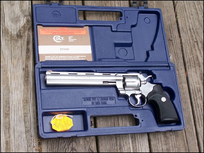Colt PYTHON STAINLESS 8 inch w/ BOX PAPERS