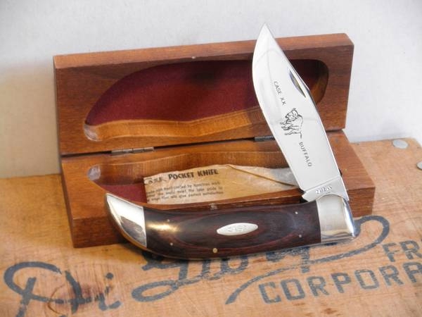 Case XX 1972 Buffalo Clasp Knife Mint In Wood Box 12240884