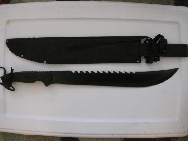 Frost Cutlery Tac Xtreme Machete Fix Blade Knife Tactical Black Handle ...