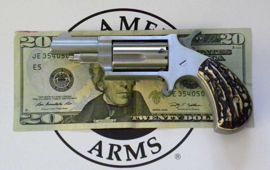 North American Arms Naa .22 Mag Wmr Ajax Stag Grips MiniRevolver