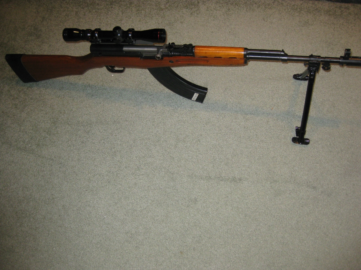 Chinese sks 7 62x39 with recoil suppressor 3 9x32 scope adjustable