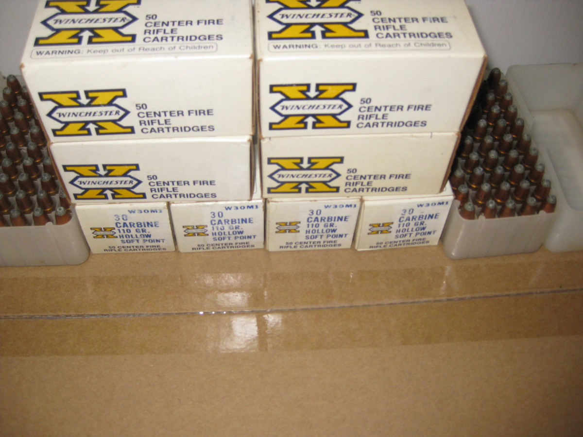 11 Boxes Of 30 M1 Cal Carbine Winchester X 110 Grain Hollow Soft Point Ammunition 50 Center 4745