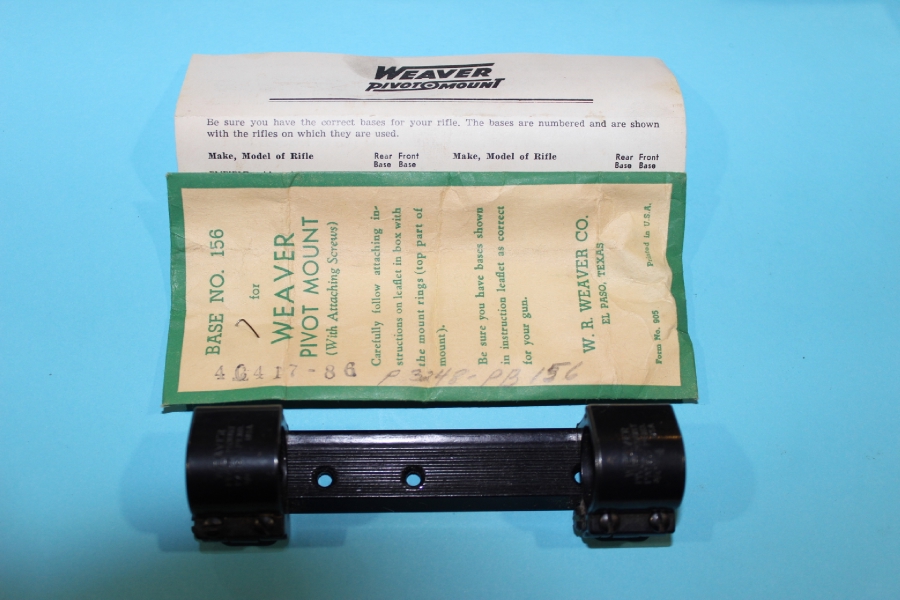Weaver Pivot Mount 3/4 Rings No. 156, In Orig. 1" Box For Sale at